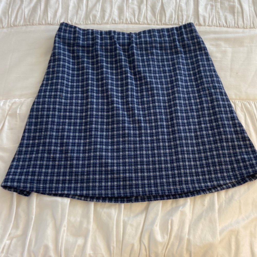 Plaid Navy Blue Seamless Skirt